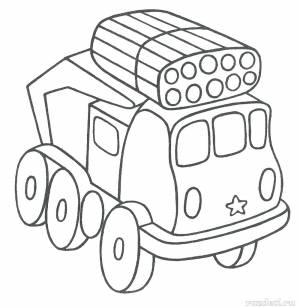 Раскраски «Военная техника» для детей 3-4-5 лет