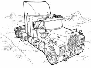Раскраска Грузовик Mack
