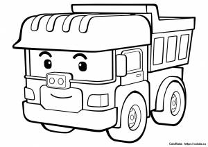 Раскраска Грузовик Дампу