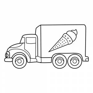 Раскраска Грузовик с мороженым