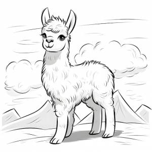 Красивые страницы для раскраски ламы