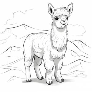 Красивые страницы для раскраски ламы