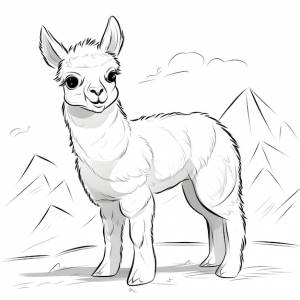 Красивые страницы для раскраски ламы