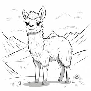 Красивые страницы для раскраски ламы