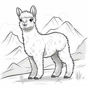 Красивые страницы для раскраски ламы
