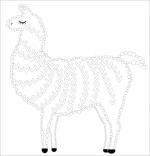 Раскраска страницы мультфильма ламы иллюстрации книжка-раскраска для детей