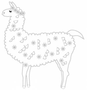 Раскраска страницы мультфильма ламы иллюстрации книжка-раскраска для детей