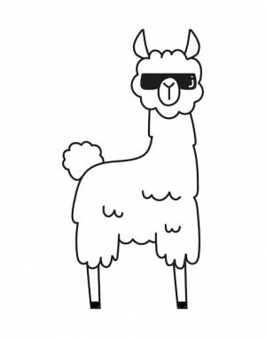 Лама в стиле дудл