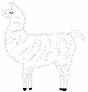Раскраска страницы мультфильма ламы иллюстрации книжка-раскраска для детей