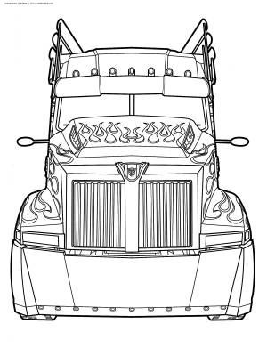 Раскраска Трасформация Оптимуса