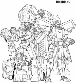 Раскраска Трансформеры роботы для мальчиков