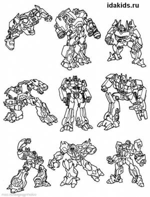 Раскраска Трансформеры роботы для мальчиков