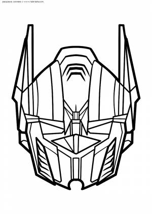 Раскраска Маска Оптимуса Прайма
