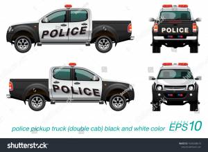 Vector Eps10 Pickup Truck Police Car