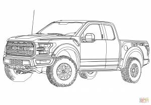 Раскраска Пикап 2017 Ford F 150 Raptor