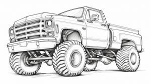 Бесплатные раскраски грузовика chevy для детей и взрослых