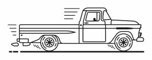 Ретро-пикап для раскраски страниц clipart