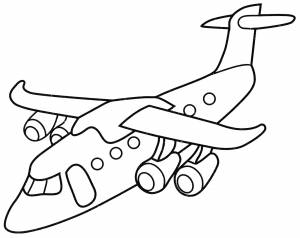 Раскраска Самолет в небе