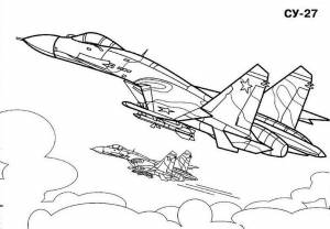 Военный самолет раскраска для детей