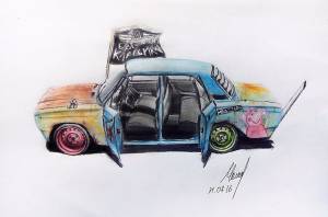 Рисунок дрифт жигули