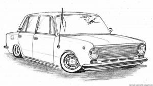 Раскраски Жигули тюнинговая