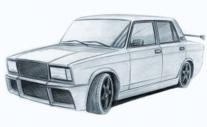 Легкий рисунок жигули