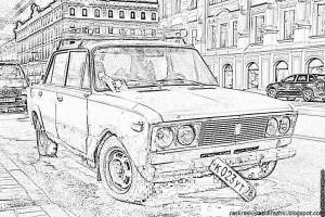 Раскраски Машины ваз