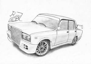 Раскраски Жигули тюнинговая