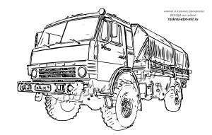 Раскраски машины КАМАЗ