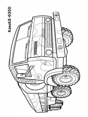 Раскраски Камаз   в формате