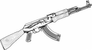 Лайн арт пистолеты ак 47