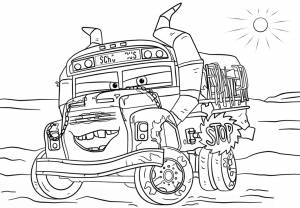 Раскраска Мисс Фриттер из “Тачки-3”