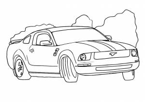 Раскраски Раскраска Мустанг транспорт, Download print coloring page