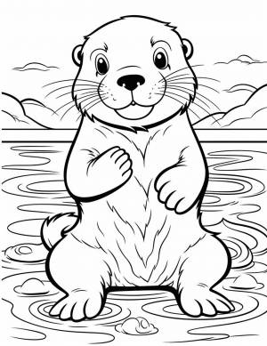 Раскраска Выдра для детей 3, 4, 5, 6, 7, 8 лет