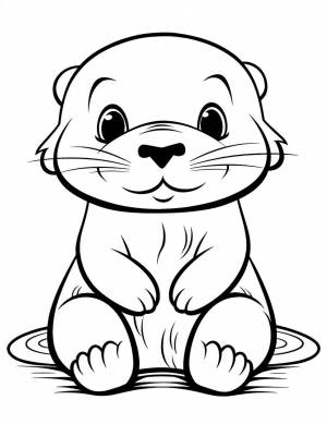 Раскраска Выдра для детей 3, 4, 5, 6, 7, 8 лет