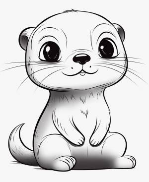 Раскраска Выдра для детей 3, 4, 5, 6, 7, 8 лет