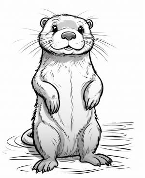Раскраска Выдра для детей 3, 4, 5, 6, 7, 8 лет