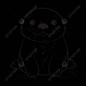 рисунок милая детская выдра для раскрашивания набросков эскиза вектор PNG , детский рисунок, рисунок крыла, рисунок кольца PNG картинки и пнг рисунок для й загрузки