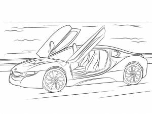 Раскраска BMW i8 2015