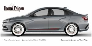 Lada Vesta Sport покраска дисков Hamann Anniversary цвет сигнальный белый