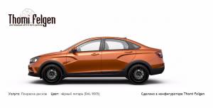 Lada Vesta Cross покраска дисков A-Tech Schneider цвет чёрный янтарь