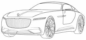 Раскраска Mercedes Maybach Vision 6