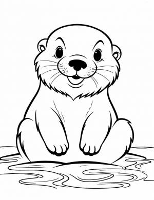 Раскраска Выдра для детей 3, 4, 5, 6, 7, 8 лет