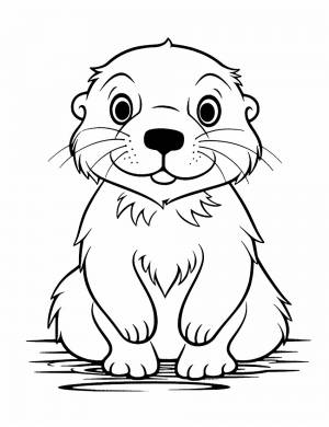 Раскраска Выдра для детей 3, 4, 5, 6, 7, 8 лет