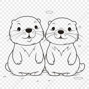 милая парочка выдр раскраски наброски эскиз рисунок вектор,эскиз выдры,мультфильм,Выражение лица изображение_Фото номер 380536259_EPS Формат изображения_ru