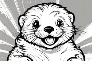 Раскраска выдра качество печатичерно-белое качество плаката