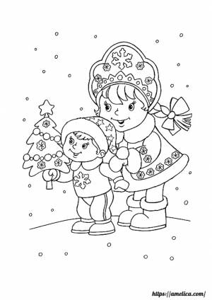 зимние раскраски, новогодние для детей Amelica