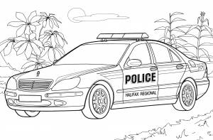 Раскраска Полицейский Mercedes Канада