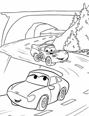 Раскраска «Молния МакКуин и Салли Каррера»