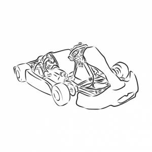 Эскиз картинга спорта и активного образа жизни гоночных картинг вектор эскиз иллюстрации